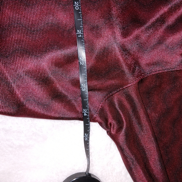 Vintage Mens Club Rave Shirt Street Culture Button Up Shiny Red Wave Size XL - Picture 11 of 15